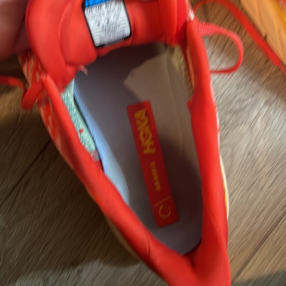 Hoka Men's Athletic Shoes in Red and Orange - Picture 5 of 9